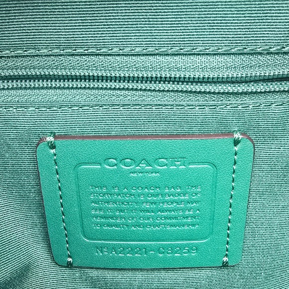 Coach Mini Backpack Green Leather Beet Design Gold Hardware NWT - Picture 2 of 11